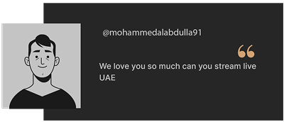 Live stream UAE request